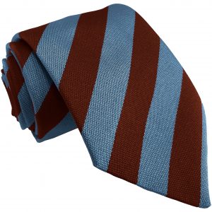 Maroon and Sky Blue Block High School Tie