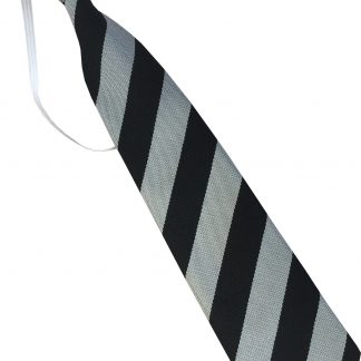 Black And White Equal Block Stripe Elastic Tie