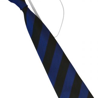 Black and Blue Equal Stripe Elastic Tie