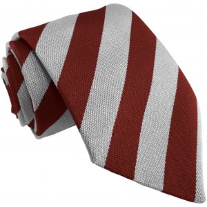 Maroon and White Block High School Tie