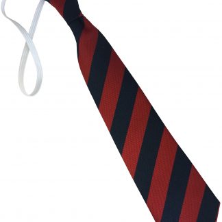 Navy Blue And Red Equal Block Stripe Elastic Tie