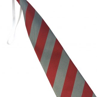 Red And Grey Equal Block Stripe Elastic Tie