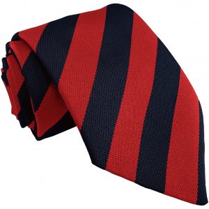 Navy Blue and Red Block High School Tie