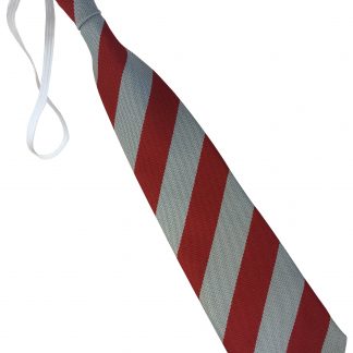 Red And White Equal Block Stripe Elastic Tie