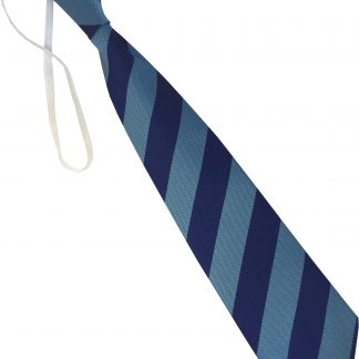 Sky Blue And Royal Blue Equal Block Stripe Elastic Tie