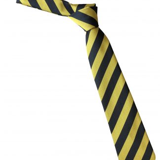 Black and Gold Block Stripe School Tie