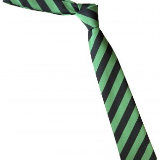 Black and Green Block Stripe School Tie