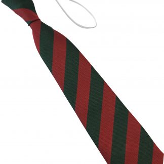 Red And Bottle Green Equal Block Stripe Elastic Tie