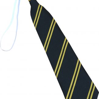 Black And Gold Double Stripe Elastic Tie