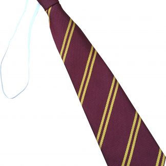 Maroon and Gold Double Stripe Elastic Tie