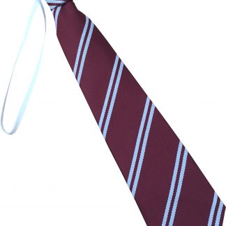 Maroon and White Double Stripe Elastic Tie