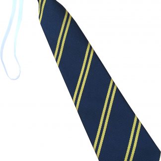 Navy Blue and Gold Double Stripe Elastic Tie