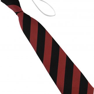 Black And Red Equal Block Stripe Elastic Tie