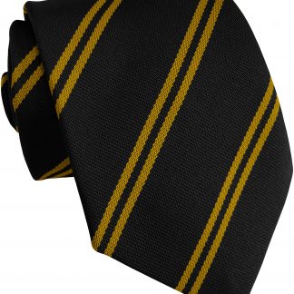 Black and Gold Double Stripe High School Tie