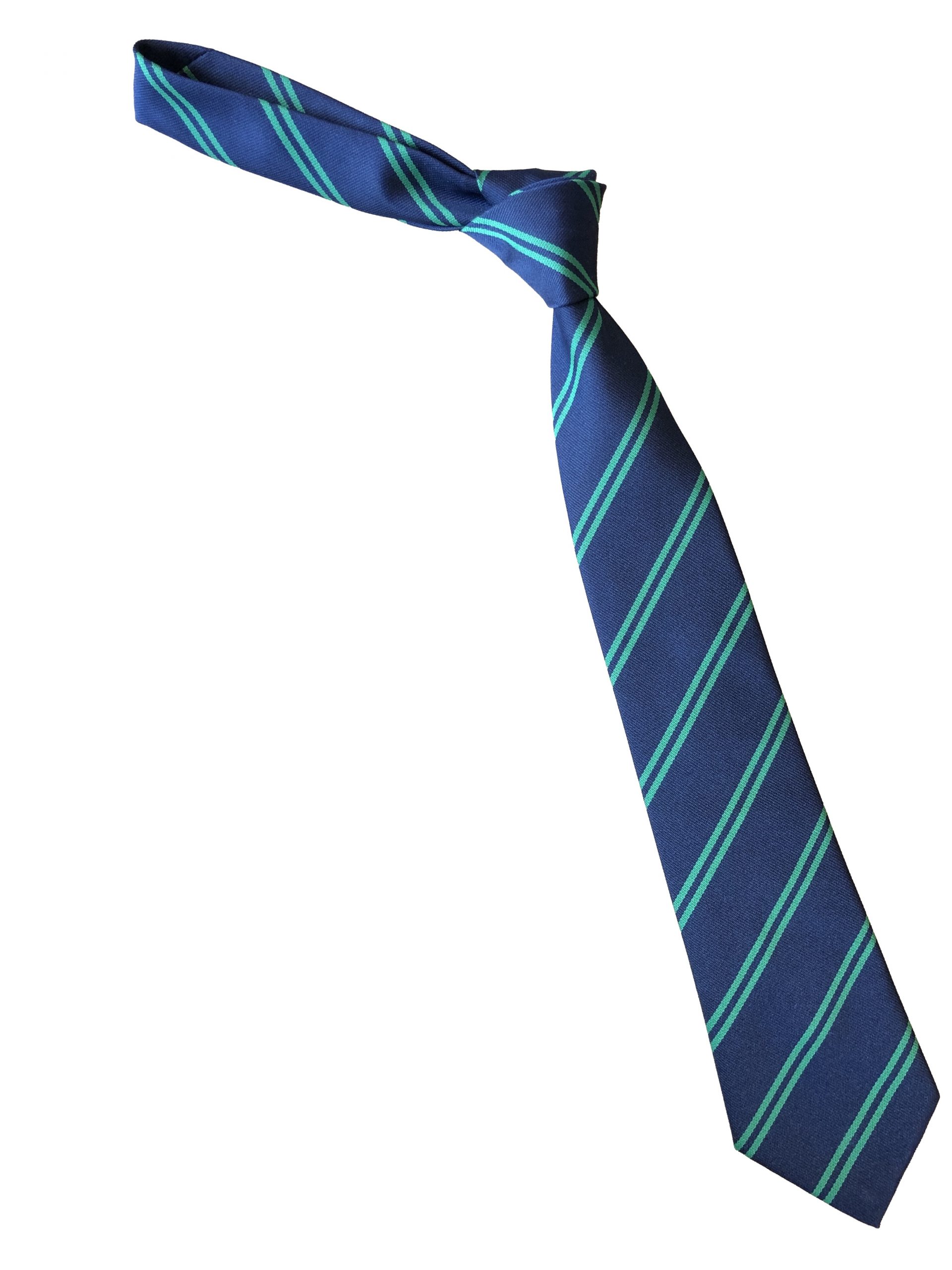 St Clement's School Ties Navy Blue with Sky Blue Double Stripes