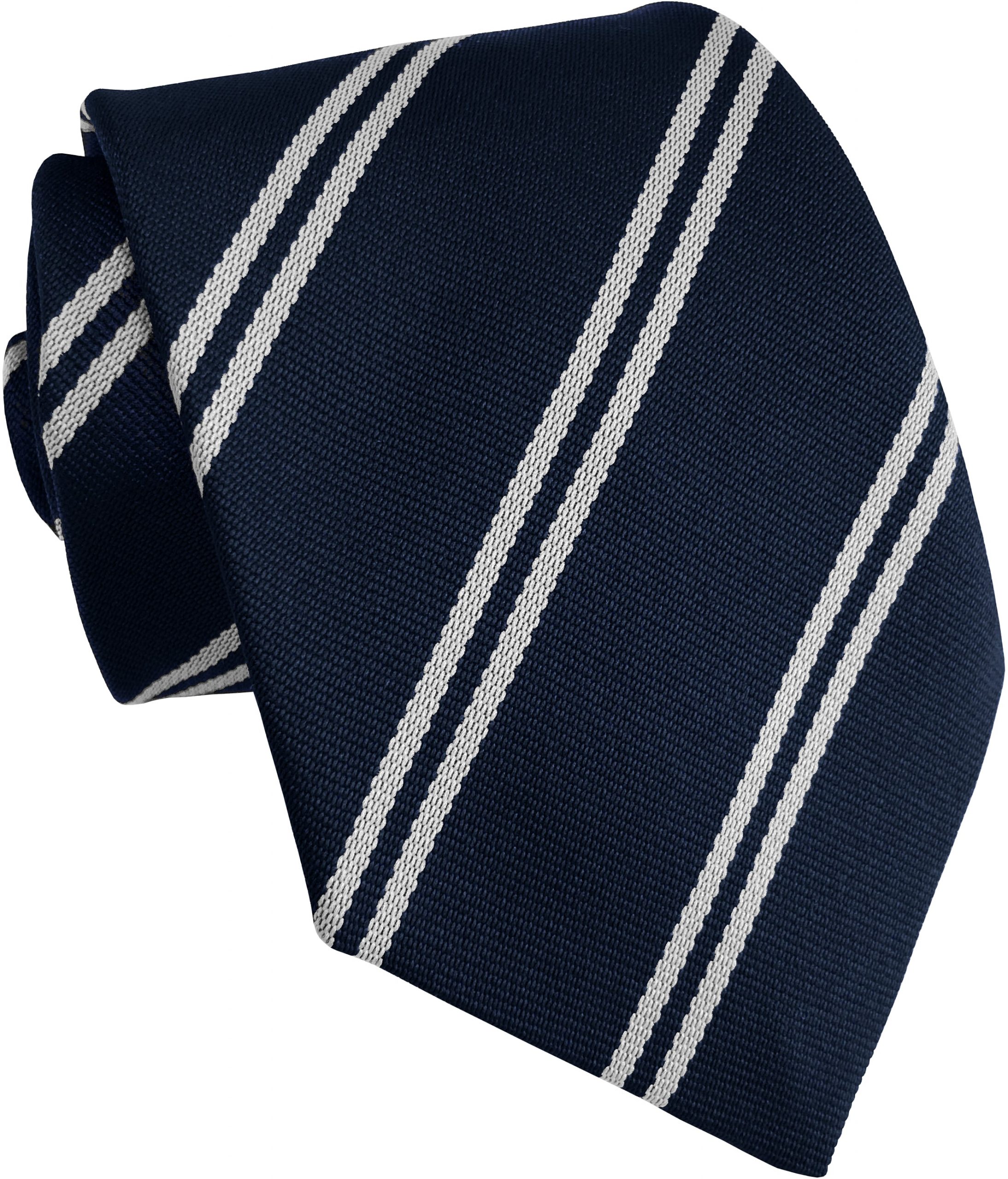 Black and White Double Stripe High School Tie - British School Tie Store