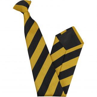 Black and Gold Block High School Clip On Tie