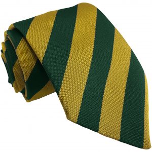 Bottle Green and Gold Block High School Tie