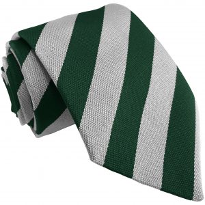 Bottle Green and White Block High School Tie