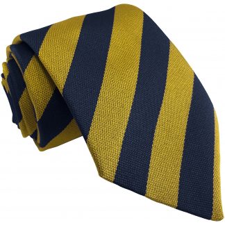 Navy Blue and Gold Block High School Tie