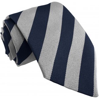 Navy Blue and White Block High School Tie