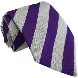Purple and White Block High School Tie