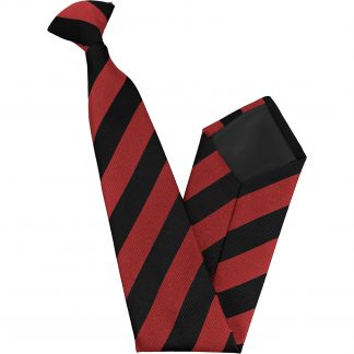 Black and Red Block High School Clip On Tie