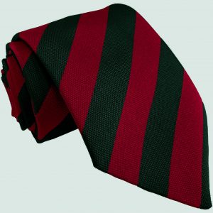 Red and Bottle Green Block High School Tie