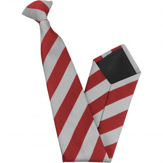 Red and White Block High School Clip On Tie