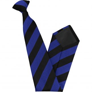 Black and Royal Blue Block High School Clip On Tie