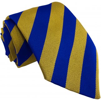 Royal Blue and Gold Block High School Tie