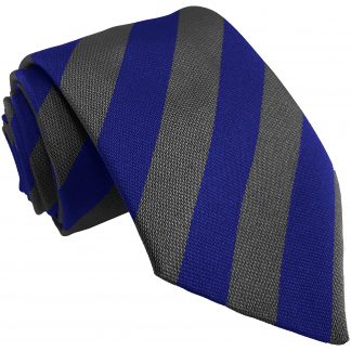Royal Blue and Grey Block High School Tie
