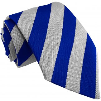 Royal Blue and White Block High School Tie