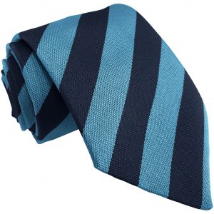 Navy Blue and Sky Blue Block High School Tie