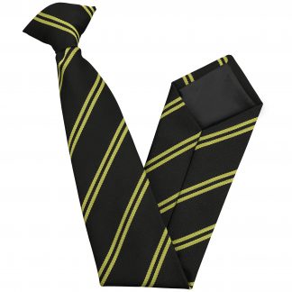 Black and Gold Double High School Clip On Tie