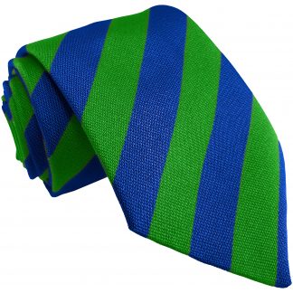 Royal Blue and Green Block High School Tie