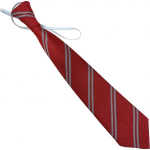 Red and Grey Double Stripe Infant School Elastic Tie
